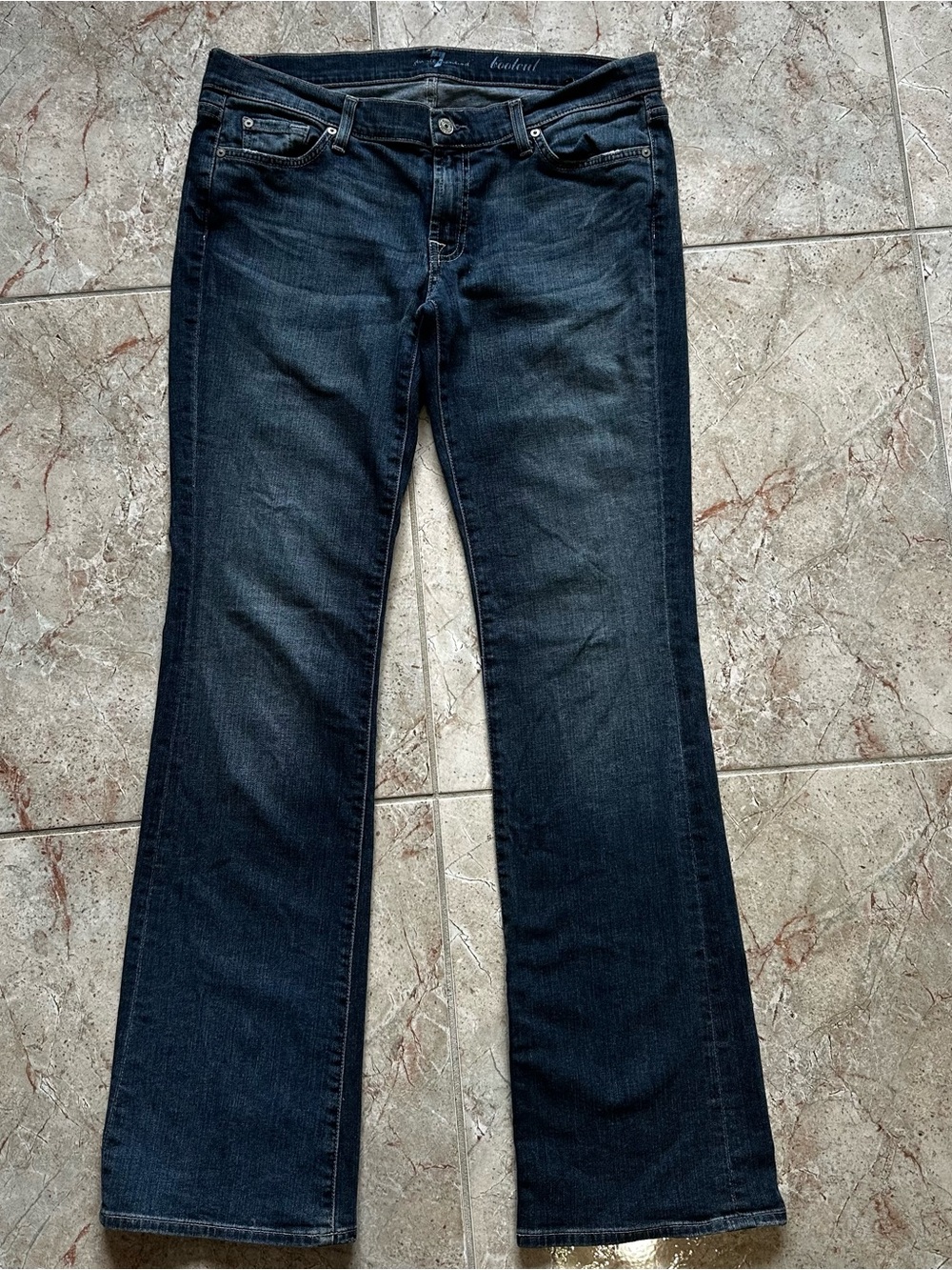 7 For All Mankind Women's Dark Indigo Bootcut Jeans